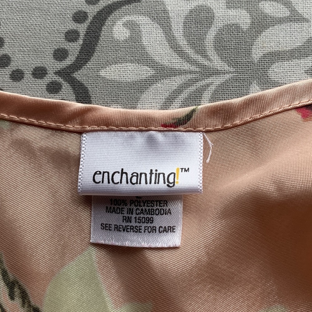 Slip Dress Lingerie Silky Floral Size Large Sexy Evening wear Dainty Pea… - Picture 7 of 10